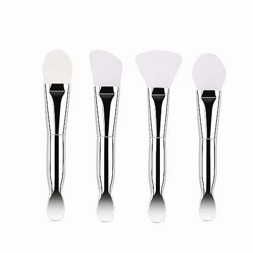 Y-KINZ 4pcs Brosse à Masque Facial En Silicone Pour Une Application Facile Et PréCise Du Masque Pinceau Pour Masques IdéAl Pour Les Masques De Boue Gel D'Argile CrèMe Diy & EsthéTiciennes
