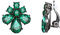 EVER FAITH Tropfen Ohrclips für Damen Mädchen Strass Kristall Blume Clip Ohrstecker Grün