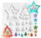 PHOGARY Christmas Resin Molds Silicone, Casting Ornament Molds For DIY Christmas Tree Reindeer little Star Shape Crafts Decoration Resin Art 7.9x7.6x0.28