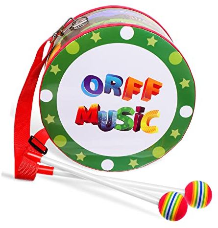 MILISTEN 8 Zoll Kleine Trommel Tamburin Marschtrommel Blechtrommel Vorschulspielzeug Snare Drum Trommelstöcken Spielzeug Für Babys Lernspielzeug Säuglingsanzug Kind Musik Handtrommel Holz