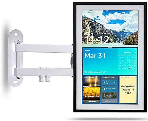 IRONA Wandhalterung für Echo Show 15, verstellbare Wandhalterung für Amazon Echo Show 15, schwenkbar und neigbar, Echo Alexa Zubehör, einfache Installation, weiß, Version 2022