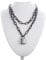 CABULE Schwarze Kette Halskette Quadratisches Schloss Halskette Damen Herren Vorhängeschloss Ketten Hip Hop Gothic Schmuck