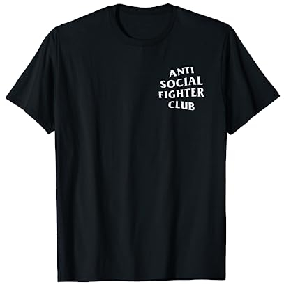 Anti Social Fighter Club: weißes Logo (vorne + hinten) T-Shirt