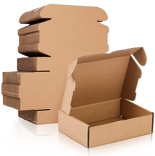 Qilery 100 Stück Versandkartons aus Wellpappe, Versandverpackung für den Versand von kleinen Unternehmen, Geschenk (15 x 10 x 4 cm)