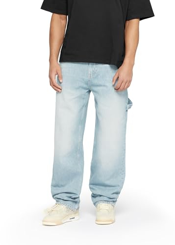 Burocs Baggy Fit Jeans - Sand Blue - Jeans Herren - 5-Pocket-Style - Mit YKK-Reißverschluss & Werkzeugschlaufe - 100% Baumwolle, Farbe:Sand Blue, Hosengröße:W29/L32