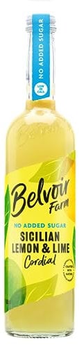Belvoir Farm - Sicilian Lemon & Lime Cordial, Simple Ingredients, Dilute to Taste, Crafted with Nature, Low in Calories, No Added Sugar, Gluten Free, Suitable for Vegetarians & Vegans 6x500ml