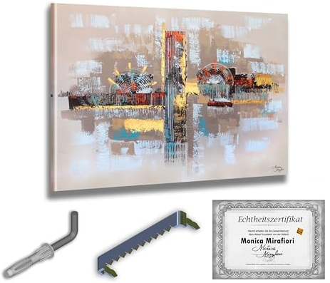 Monica Mirafiori I 100% HANDGEMALT I Gemälde Mosaic 90x60cm | Gemälde Handgemalt | Acrylgemälde | Sehr Großes Acrylbild I Moderne Kunst I Kunstbilder