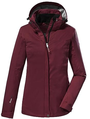 killtec Damen Funktionsjacke/Outdoorjacke mit abzippbarer Kapuze - Kurzgröße KOS 133 KG WMN JCKT, weinrot, 25, 40826-000