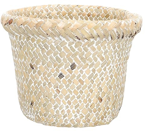 Cabilock Papelera Bote De Basura Cesta De Mimbre Escritorio Mimbre