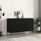 Homvdxl Sideboard for Living Room Wide Sideboard Storage Cabinet Freestanding Cupboard with 2 Large Doors 2 Drawers, 100x36x60 cm Accent Cupboard, Classic - Black