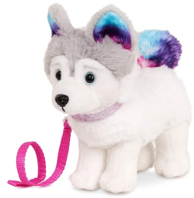 Our Generation - Sibirischer Husky - Plüschhund Haustier - Bewegliche Beine, Regenbogenschwanz und -Ohren - Plüschtier - Vorgetäuschtes Spiel - Spielzeug für Kinder ab 3 Jahren
