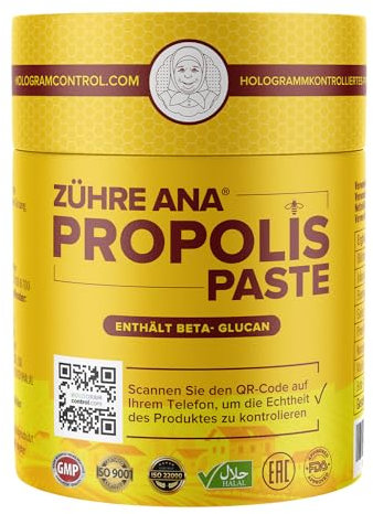 Zühre Ana Propolis-Paste - Immunsystemstärkung, strahlendes Hautbild, Prävention von Wunden. 100% Natürlich!. Mit Gelee Royale, Ginseng und Beta-Glucan. IMMER FIT für ganzheitliche Gesundheit.
