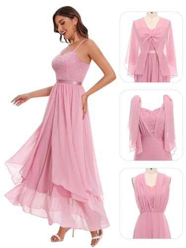 HomRain Women Pink Prom Long Dress Spaghetti Strap Multiway Infinity Dress for Cocktail Evening Gown Dress, Blush S