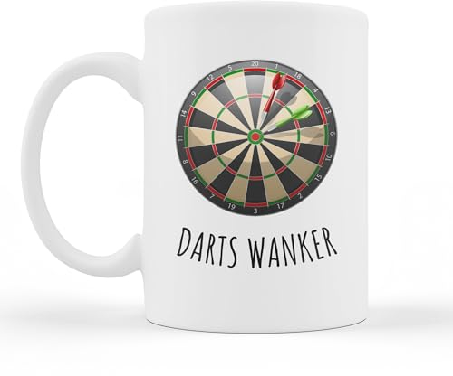 Darts Wanker Funny Gift Coffee Mug - Darts Player Gift - Funny Darts Gift For Men - Darts Christmas Present - Bullseye