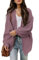 Jhsnjnr Womens Oversized Knit Long Lantern Sleeve Sweaters Chunky Open Front Cardigan Outwear Pink