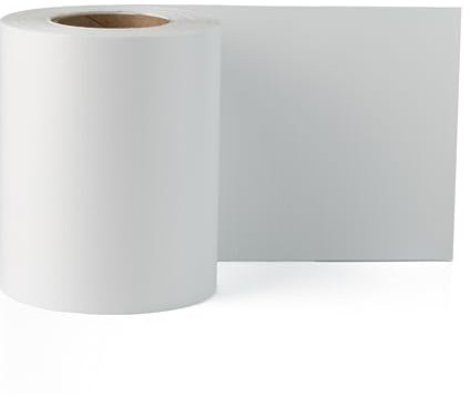 Electronicx PVC Sichtschutzstreifen Weiß (RAL 9003) | Sichtschutz Zaunfolie Doppelstabmatten | 35m x 19 cm | 450g/m² | UV-beständig, Blickdicht, inkl. 20 Befestigungsclips