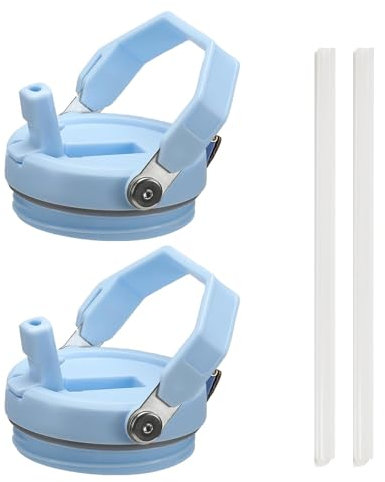 FUFRE 2 tapas de repuesto para vaso Stanley 20/30 Oz, taza de repuesto con paja y asa, vaso reutilizable a prueba de fugas y polvo para accesorios Stanley Cup (azul)