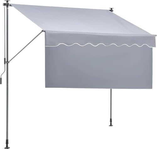 Ausziehbare Markise für den Außenbereich, Gartenhaus, Balkon, Pergola für Hinterhof, Pavillon, Schatten, Heimunterstand (198,1 cm)
