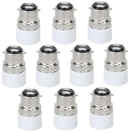 Wedhapy 10Pcs Light Bulb Adapter B22 to E14 LED Screw Bulb Lamp Adapter Holder Converter Connector B22 to E14 Light Adapter Socket Base Converter B22 to E14 Light Bulb Adapter B22 to E14 Light Adapt