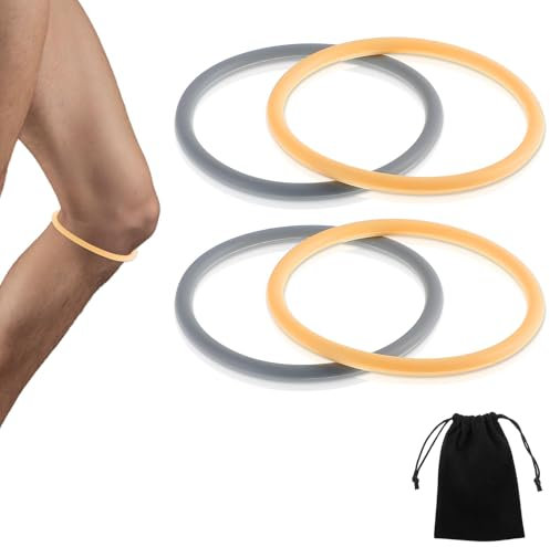 Kinretixia 4 vendajes de silicona para el tendón rotuliano, para mujeres y hombres, antideslizantes, para deportes como baloncesto y correr, tamaño universal
