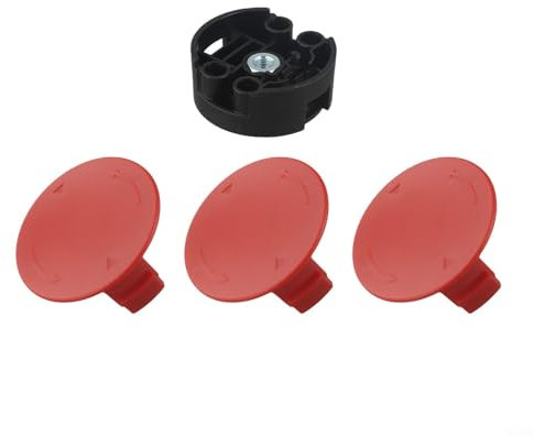 HEBEOT 3 Hüte und 1 Basis Rasenmäher rot Ersatzteile für AFS 23-37 Rasenmäher Zubehör Bundle für Bosch für AFS 23-37 Rasenmäher