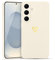 Wirvyuer for Samsung Galaxy S25 Case Cute Heart Pattern Soft Shockproof Protective Silicone Phone Case for Women Girls, Beige