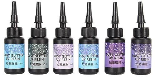 Colored UV Resin, UV Resin Glitter Glue Colored Quick Ultraviolet Curing for Small Craft, Jewelry Making, DIY Making (Purple Series)