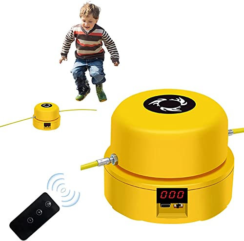 Smart Jump Rope Machine - Electronic Skipping Workout Rope for Women, Men, Boys & Girls. Adjustable with Remote Control, 10 Speed Settings, Jump Counter, Rechargeable.