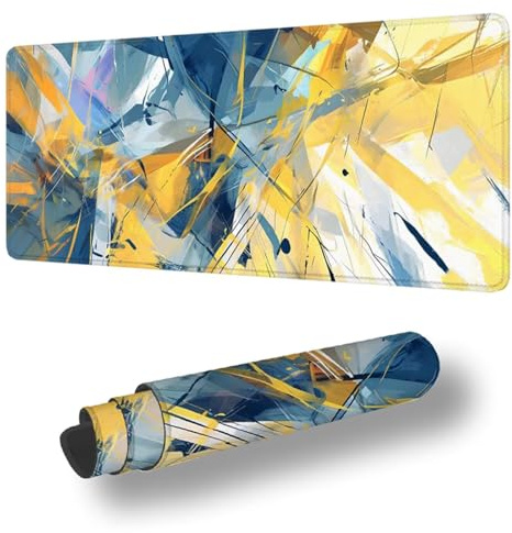 Mauspad XXL 500x250 MM, Gaming Mousepad Groß Abstrakt mit Genähten Kanten, Schreibtischunterlage mit Rutschfester Gummibasis, Graffiti Mauspad Gaming Verbessert Präzision und Geschwindigkeit S-5514