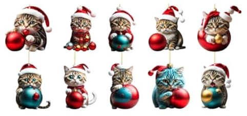 Asyduey Funny Black Cats Ornaments Height Cute Cats Xmas Ornaments
