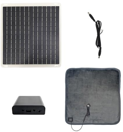 CashMuch 10W 5V Solar Eltric Decke, Photovoltaik Hting Matte mit 3 Temperatureinstellungen, tragbare faltbare rutschfeste Haustiermatte für Camping, Reisen und Heimgebrauch