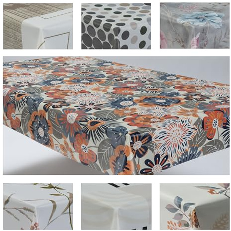 laro Wachstuchtischdecke Blumen Mix Eckig PVC | Abwischbare Tischdecke als Meterware, Wasserabweisend, Für Küche, Balkon & Garten