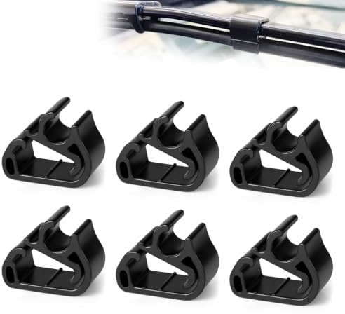 6 Pièces Clips de Fixation pour Tuyau Lave-Glace Compatible avec 3008 5008 C5, Attache Balai Essuie-Glace Avant, Collier de Serrage Durite Lave Glace, Noir
