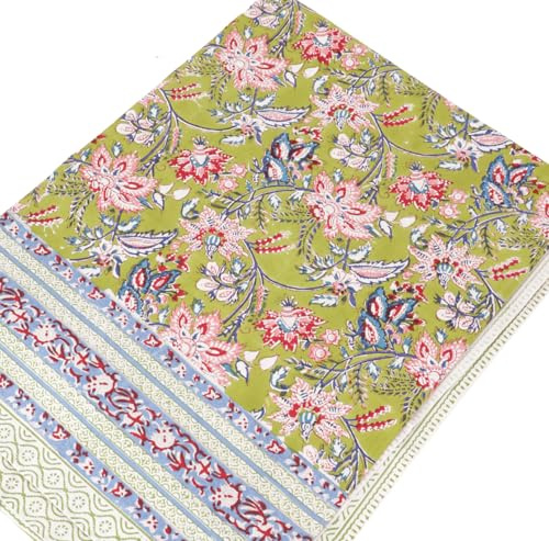 Blockdruck Tagesdecke, Bett & Sofaüberwurf, Design 9, Double 225*275 cm | 100% Baumwolle, handgefertigt, traditioneller Blockdruck, vielseitig einsetzbar, dekorativ