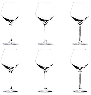 summa - Copas de vino tinto. Set de 6 unidades. 550ml/55cl | Cristal, alta transparencia y borde fino | Uso en casa, restaurante y fiestas |