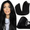 Hetto Microring Extensions Echthaar 50 cm Schwarz Extensions Echthaar Microring Naturschwarz Invisible Micro Loop Remy Haarverlangerung 50 stück 50g #1