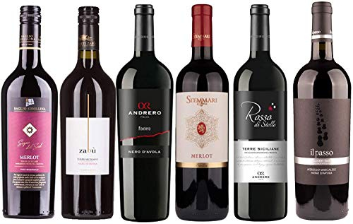 6er Probierpaket Rotwein aus Sizilien zum Kennenlernen | 6 x 0,75l