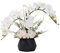 LESING Fleurs artificielles Ochidées en Pot avec Vase pour décoration d'intérieur (Style 2, Vase Noir)