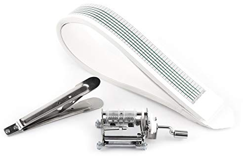 Handkurbel Spieluhr 15 Noten Handkurbel Spieluhr Bewegung, DIY Spielwerk mit Punch 20 weiße Blanko-Streifen, DIY Zink Spieluhr für Familie Freunde