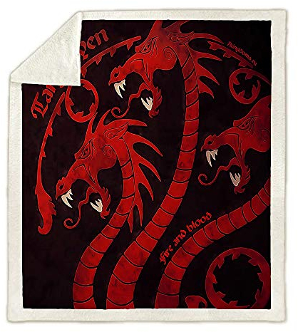NICHIYO Game of Thrones Decke, Cartoon und Animation Fleecedecke für Erwachsene und Kinder, 100% Mikrofaser, für Schlafsofa und Sofa (7.130 cm x 150 cm)