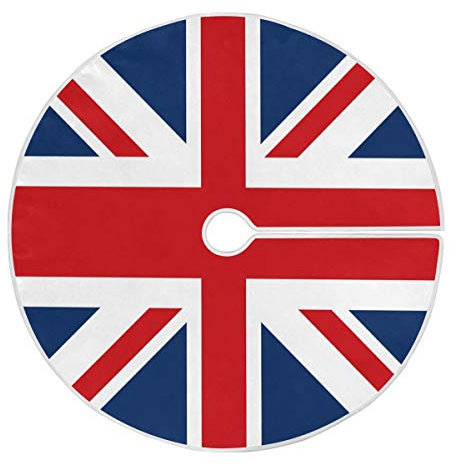 ALAZA Bright Color Union Jack Christmas Tree Skirt Decoration for Merry Christmas Party Decorations Holiday Xmas 35.4 Inches