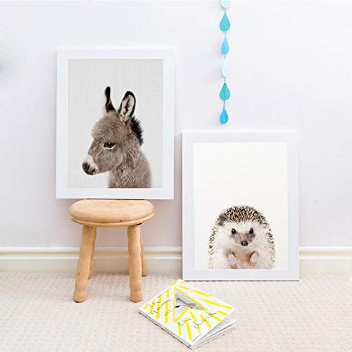 XIANGPEIFBH Nette kleine Tiere Kunstplakate und Druck Esel Kinderzimmer Wandkunst Leinwand Malerei Igel Wandbild für Wohnkultur 40x50cmx2pcs Ungerahmt