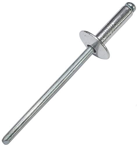 AERZETIX - Juego de 100 remaches ciegos Ø3.2x12mm con cabeza ancha 10mm - DIN 7337 C - remache pop con ruptura de vástago - en aluminio/acero - C48263
