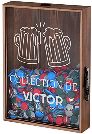Maverton Boîte aux Bouchons pour Homme - Coffret Personnalisé pour Collectionneurs de Capsules - Ouvre-bière inclus - Cadeau Homme - Cadeau Anniversaire Homme - Cadeau Personnalisé - Collection