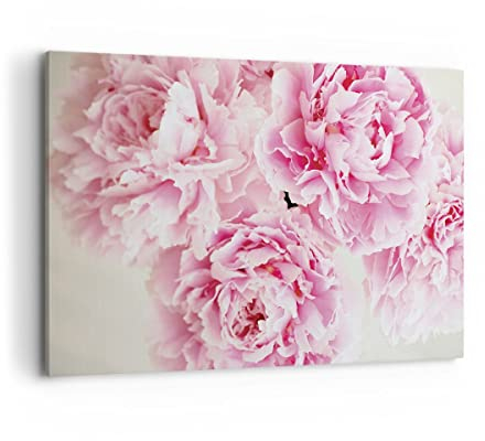 Bilder auf Leinwand 100x70cm Leinwandbild Pfingstrosen Blumenstrauß Blumen Groß Wanddeko Bild Schlafzimmer Deko Wandbilder Dekoration Wohnzimmer Wall Decor Canvas Wand Kunstdruck Art AA100x70-4961