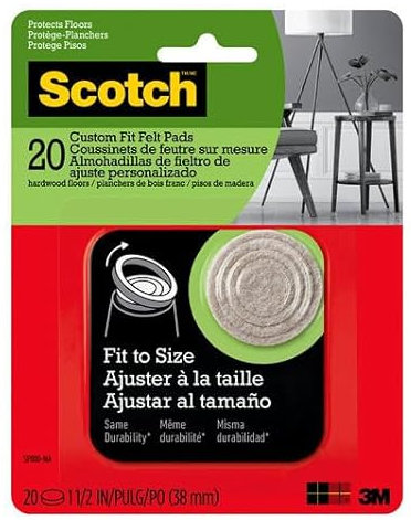 Scotch Felt Pads: 1-1/2 in. custom fit / 20-pack (Beige)