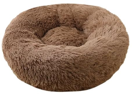 Wolke Hundebett Orginal, Katzenbett, Waschbar, 60cm, Hundekissen, Flauschiges Hundebett für große, mittelgroße & kleine Hunde, Hunde Pettbett, Hundematratze, plüsch (Braun)