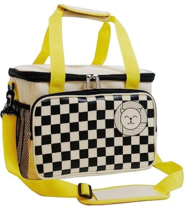 Bigger & Larger Isolierte Tasche, 15 l, OffWhite, wiederverwendbare Kühl-Thermobox, auslaufsicherer Kühlschrankbehälter für Erwachsene, Männer und Frauen, mit verstellbarem Schultergurt, geeignet für