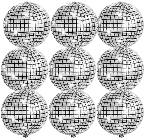 Disco Folienballons, Deko Disco Party Ballons, 22 Zoll 4D Groß Metall Spiegel Luftballon, 70er 80er Jahre Retro Party Deko für Disco Hip Hop Mottoparty Geburtstags Karneval