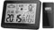 Miraval Moderne Design Funk-Wetterstation mit Aussensensor bennenbar Mondphase Sonnenaufgang Sonnenuntergang 2 Alarme Hygrometer Temperaturanzeige Datumsanzeige Wettervorhersage (Schwarz)